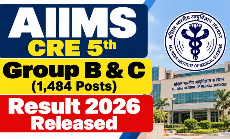 AIIMS CRE 5th Group B & C (1484 Posts) Result 2026 Released, Download Merit List PDF
