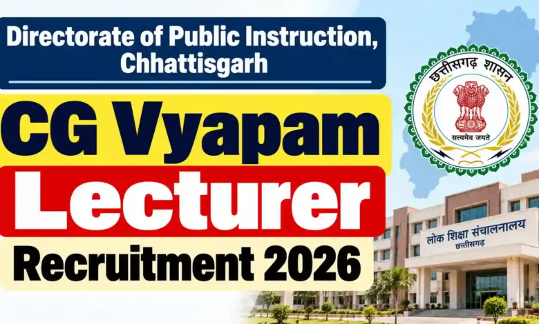 CG Vyapam Lecturer Recruitment 2026 Notification Released & Apply Online for 854 Posts