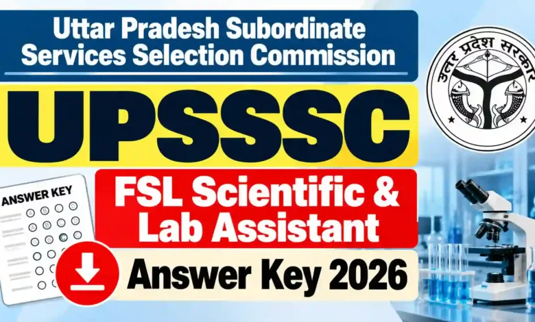 UPSSSC FSL Scientific & Lab Assistant (208 Posts) Answer Key 2026 Released – Download Official Response Sheet PDF