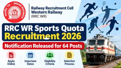 Railway RRC WR Sports Quota Recruitment 2026 Notification Released for 64 Posts, Apply Online