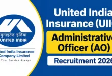 United India Insurance (UIIC) Administrative Officer (AO) Recruitment 2026 Notification Released for 225 Posts, Apply Online