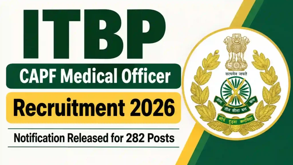 ITBP CAPF Medical Officer Recruitment 2026 Notification Released for 282 Posts, Apply Online