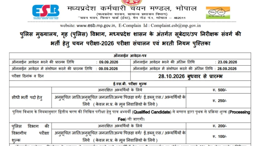 MPESB Group-3 Sub Engineer Recruitment 2026 Notification Released for 1700 Posts, Apply Online