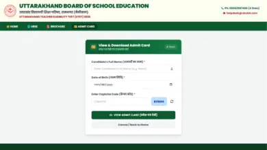 Uttarakhand Teacher Eligibility Test (UTET) 2026 Exam Admit Card Released, Download Link