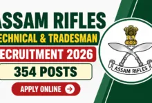 Assam Rifles Technical & Tradesman Recruitment 2026 Notification Released for 354 Posts, Apply Online