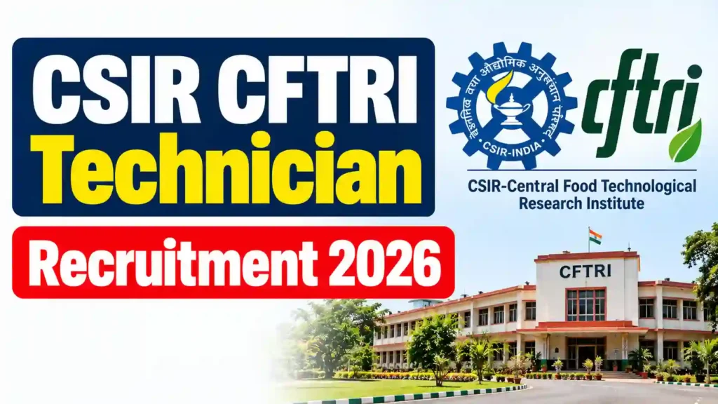 CSIR CFTRI Technician Recruitment 2026 Notification Released, Apply Online