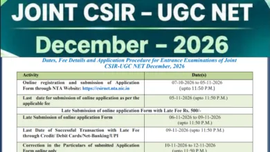 NTA CSIR-UGC NET December 2026 Notification Released & Apply Online