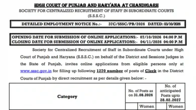 Punjab & Haryana High Court Clerk Recruitment 2026 Notification Released for 1270 Posts; Apply Online