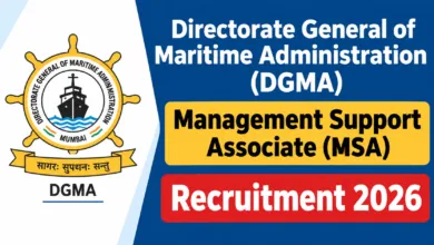 Directorate General of Maritime Administration (DGMA) Management Support Associate (MSA) Recruitment 2026 Notification Released & Apply Online