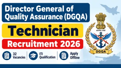 Director General of Quality Assurance (DGQA) Technician Recruitment 2026 Notification Released, Apply Offline
