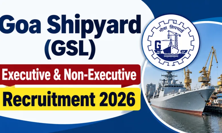 Goa Shipyard (GSL) Executive & Non-Executive Recruitment 2026 Notification Released for 131 Posts, Apply Online