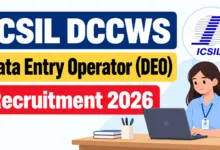 ICSIL DCCWS Data Entry Operator (DEO) Recruitment 2026 Notification Released & Apply Online