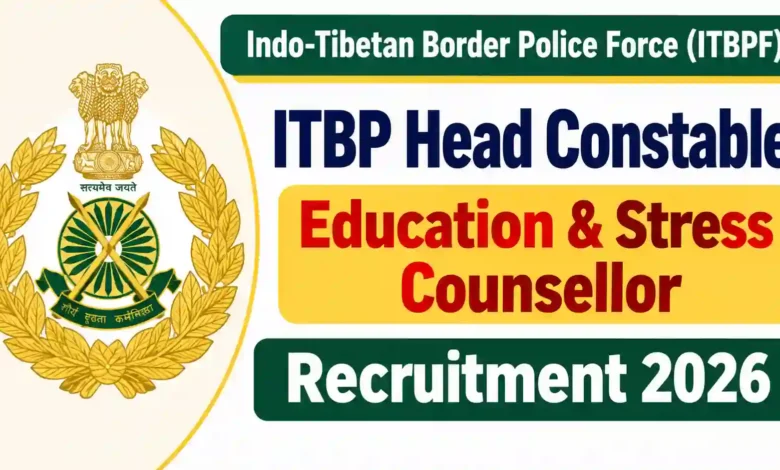 ITBP Head Constable (Education & Stress Counsellor) Recruitment 2026 Notification Released, Apply Online