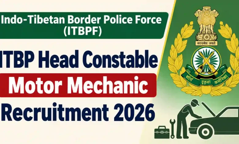 ITBP Head Constable (Motor Mechanic) Recruitment 2026 Notification Released, Apply Online