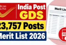India Post GDS (23757 Posts) Result 2026 Released – Download Merit List PDF