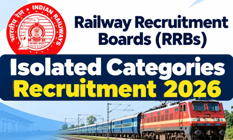 Railway RRB CEN 09/2026 Isolated Categories Recruitment 2026 Notification Released for 195 Posts, Apply Online