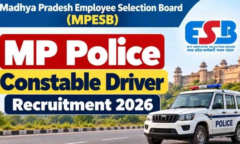 MPESB MP Police Constable (Driver) Recruitment 2026 Notification Released for 1000 Posts, Apply Online