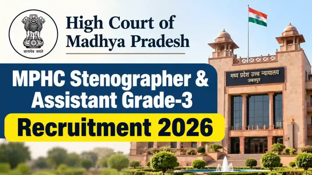 MP High Court (MPHC) Stenographer & Assistant Grade-3 Recruitment 2026 Notification Released for 418 Posts, Apply Online