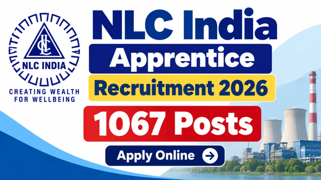 NLC India Apprentice Recruitment 2026 Notification Released for 1067 Posts, Apply Online