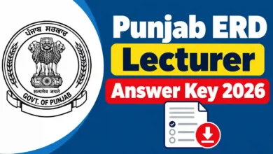 Punjab ERD Lecturer (1013 Posts) Answer Key 2026 Released, Download Answer Sheet PDF
