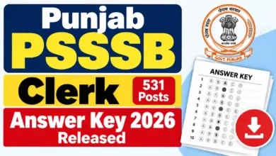 PSSSB Clerk (531 Posts) Answer Key 2026 Released – Download Response Sheet PDF