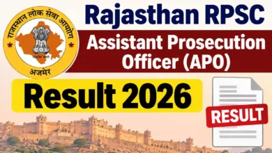 Rajasthan RPSC Assistant Prosecution Officer (APO-371 Posts) Result 2026 Released, Download Merit List PDF