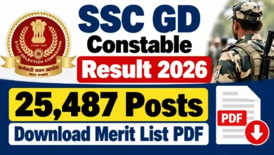 SSC GD Constable (25487 Posts) Result 2026 Released, Download Merit List & Cutoff PDF