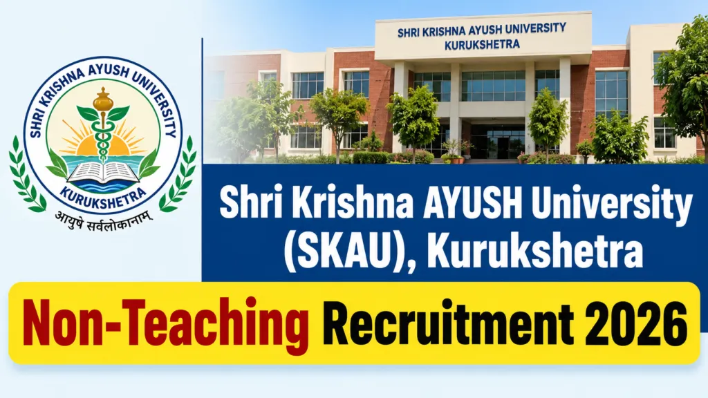 SKAU Kurukshetra Non-Teaching Recruitment 2026 Notification Released for JE, Store Keeper & Other Posts, Apply Online