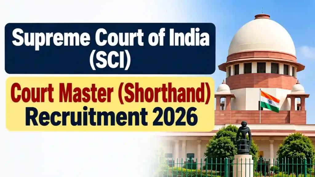 Supreme Court of India (SCI) Court Master (Shorthand) Recruitment 2026 Notification Released, Apply Online