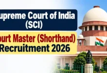 Supreme Court of India (SCI) Court Master (Shorthand) Recruitment 2026 Notification Released, Apply Online