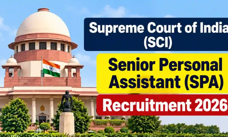Supreme Court of India (SCI) Senior Personal Assistant (SPA) Recruitment 2026 Notification Released & Apply Online