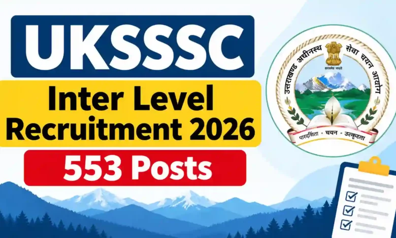 UKSSSC Inter Level Group C Recruitment 2026 Notification Released for 553 Posts, Apply Online