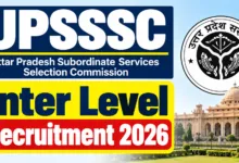 UPSSSC Inter Level Recruitment 2026 Notification Released for 1784 Posts, Apply Online