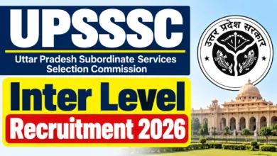UPSSSC Inter Level Recruitment 2026 Notification Released for 1784 Posts, Apply Online