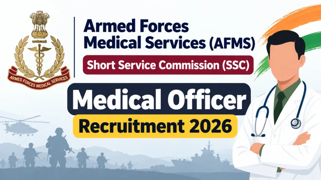 AFMS SSC Medical Officer Recruitment 2026 Notification Released for 120 Posts, Apply Online
